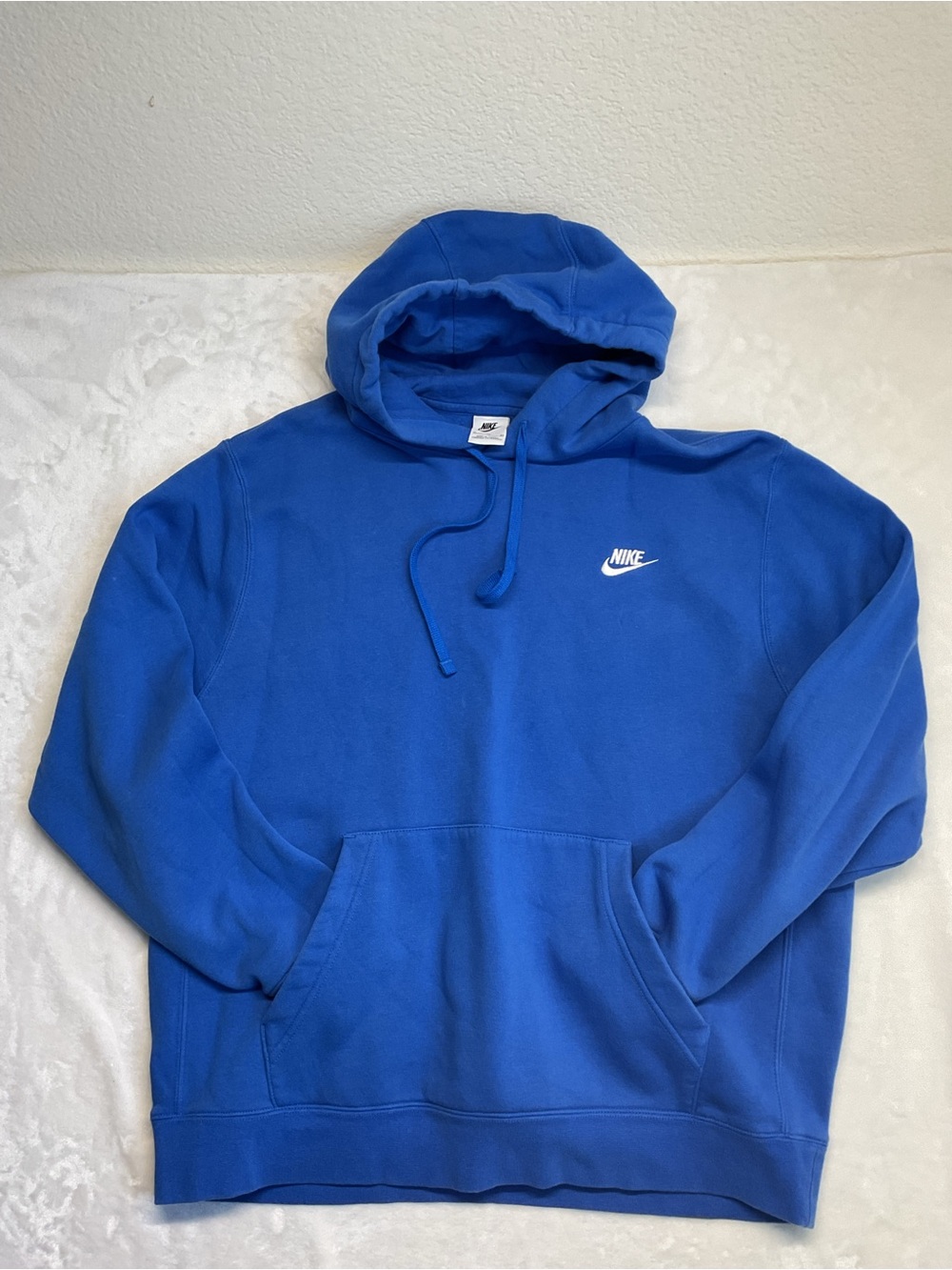 Nike Royal Blue Pullover Hoodie with White Swoosh